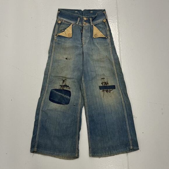 Vintage Denim - Vintage 40s The Big Favorite Buckleback Mule Flap Jean 23x22